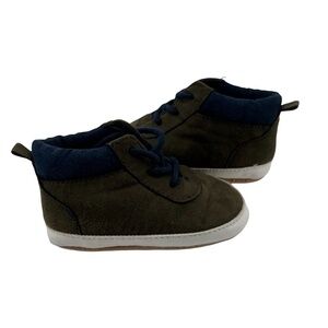 Old Navy Baby Green Blue Crib Slip On Sneakers Size 6-12 Months